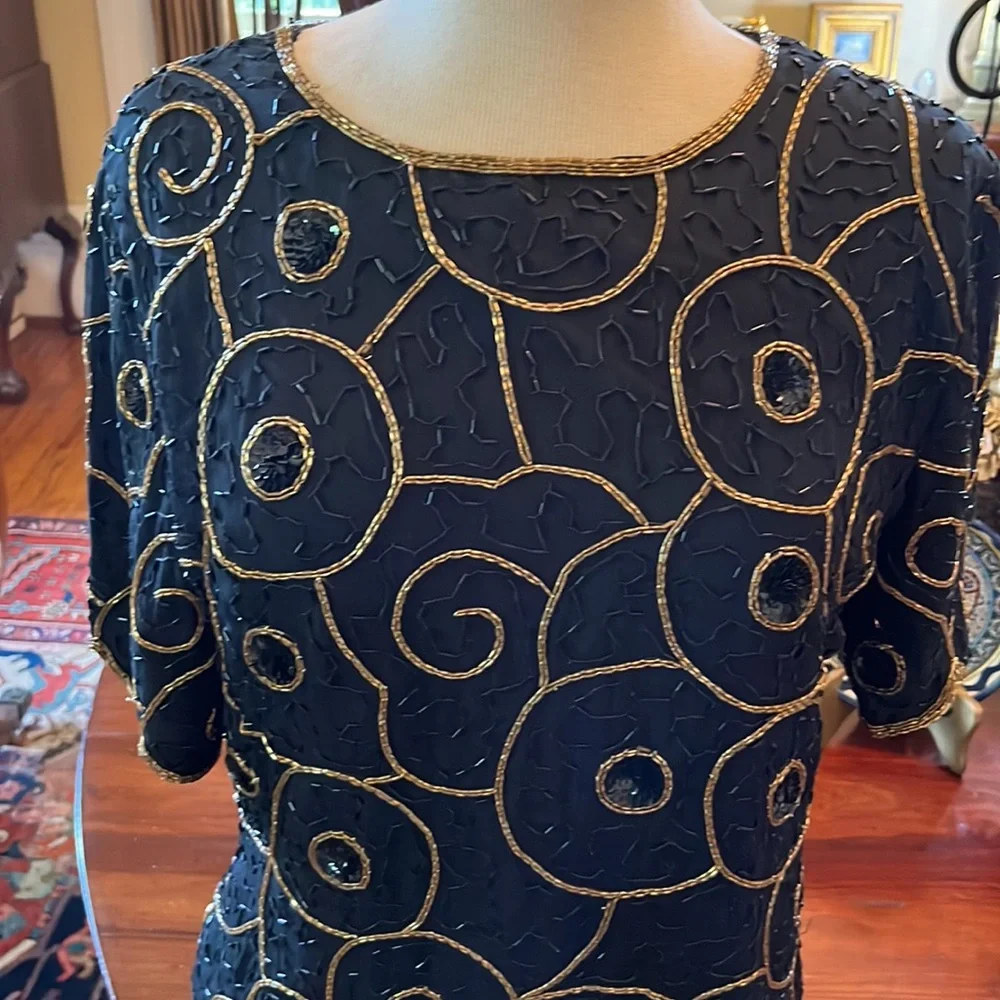 Vintage 80s 90s Stenay Beaded Top - Picture 4 of 11